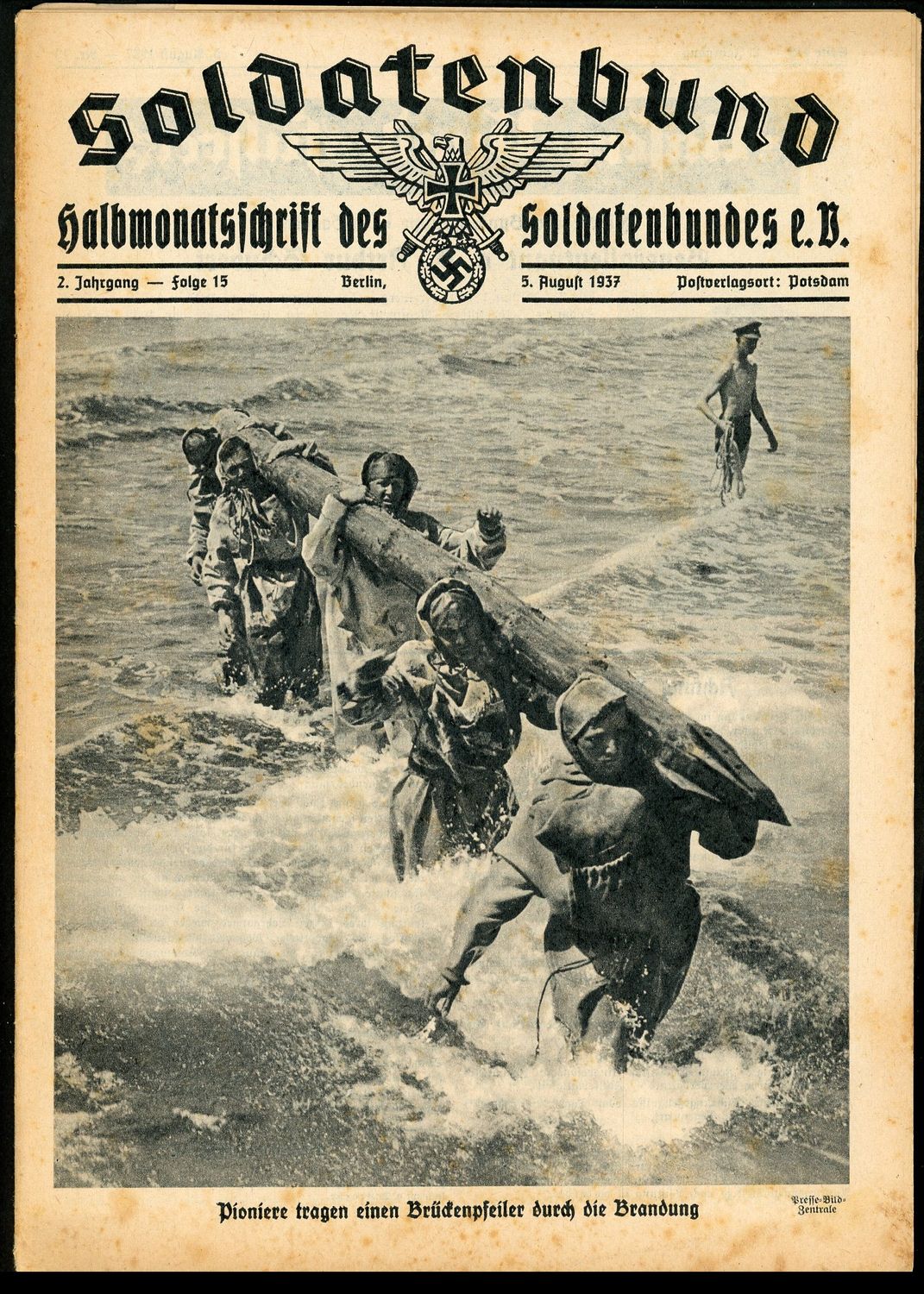 Z FACEBOOK AUCTION - Rare German Soldatenbund NS Reichskriegerbund Veteran&#39;s Magazine 1937 NSRKB