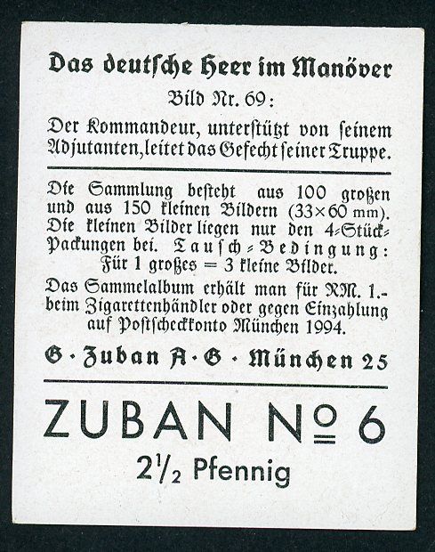 Z FACEBOOK AUCTION - German Third Reich Deutsche Heer Cigarette Card - Officers Im Feld Helmets, Binoculars, Luger Holster