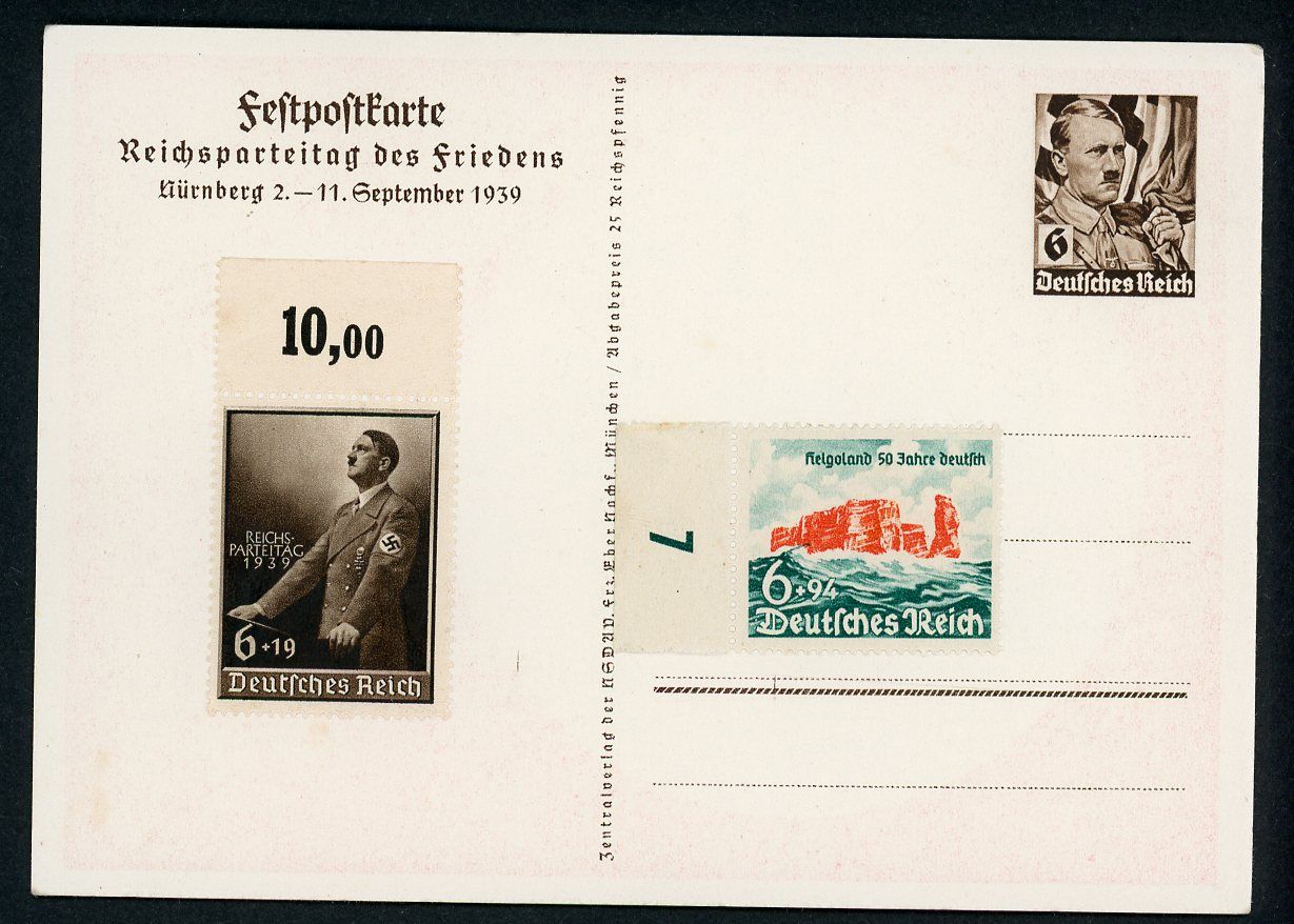 Z FACEBOOK AUCTION - German Third Reich Postcard For 1939 ReichsParteiTag Party Rally In Nurnberg
