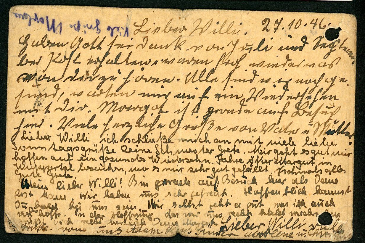 Z FACEBOOK AUCTION - Red Cross Message Postcard For German Soldier IN Russian POW Camp USSR 1946