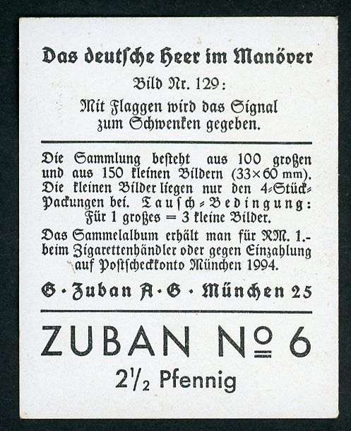 Z FACEBOOK AUCTION - German Third Reich Deutsche Heer Cigarette Card - Panzer Commander In Black Uniform &amp; Beret Holding Signal Flags From Tank Turret