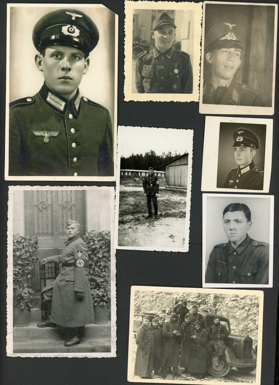 Z FACEBOOK AUCTION - Lot of 25 German WW2 Photos - Portraits, Groups, Army Luftwaffe, RAD, Medals, Visor Caps &amp; More!