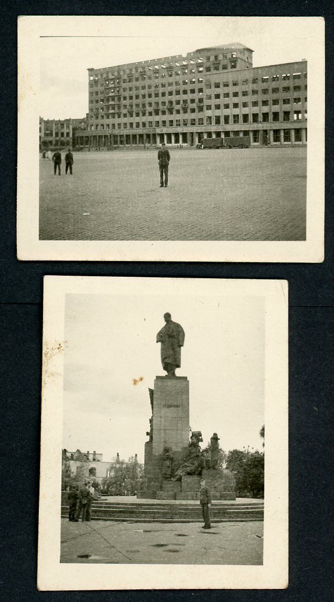 FACEBOOK AUCTION - Lot of 2 German WW2 Photos From Occupied Charkow Ukraine June 1943 Kharkov Eastern Front