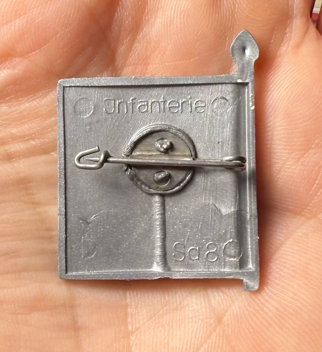 FACEBOOK AUCTION - German WHW Flag Pin Heer Army Infantry Regiment Standard, Winter Relief WinterHilfsWerk
