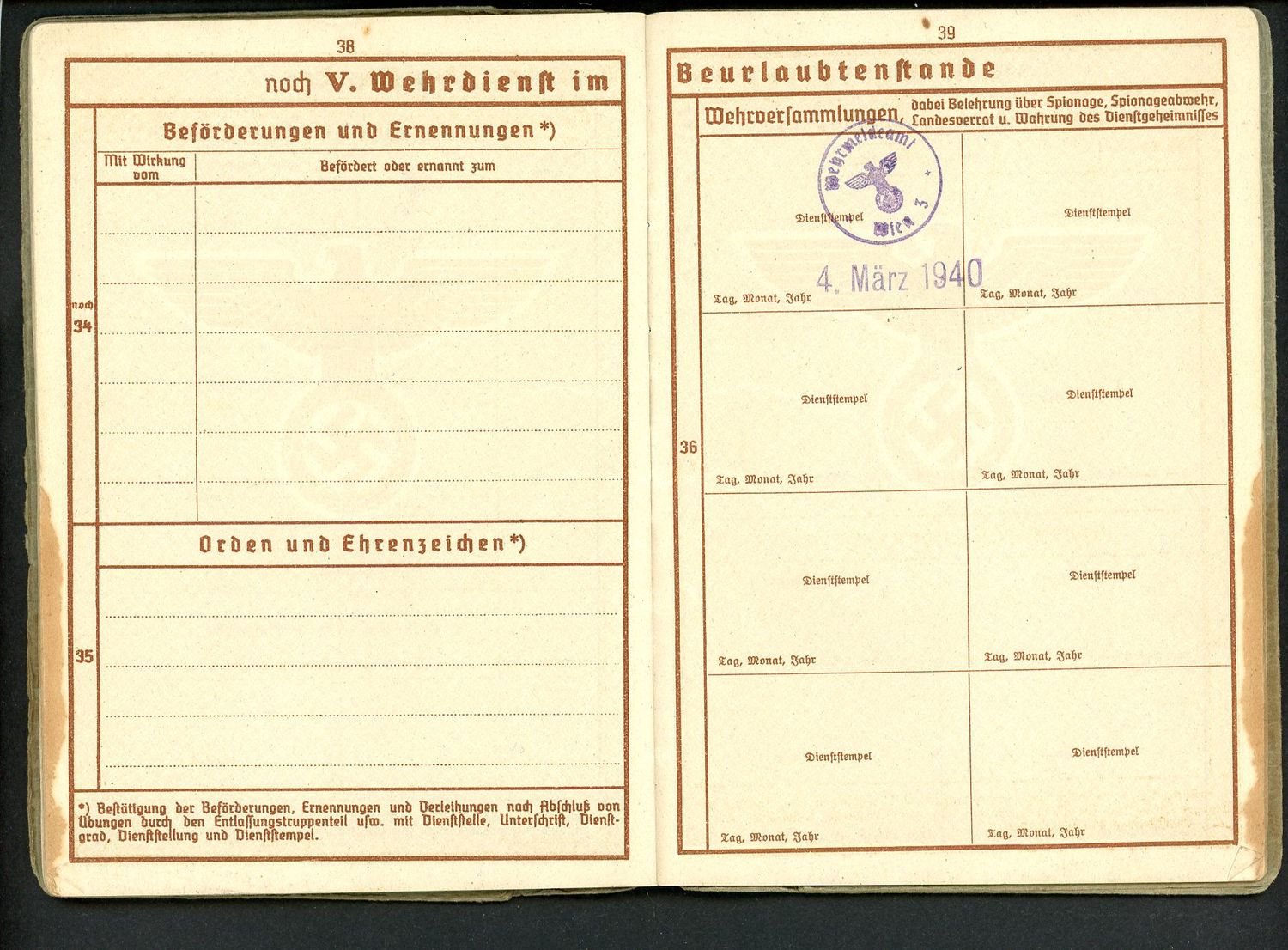 FACEBOOK AUCTION - German WW2 Wehrpass, 2nd Pattern, Franz Bolek, A *