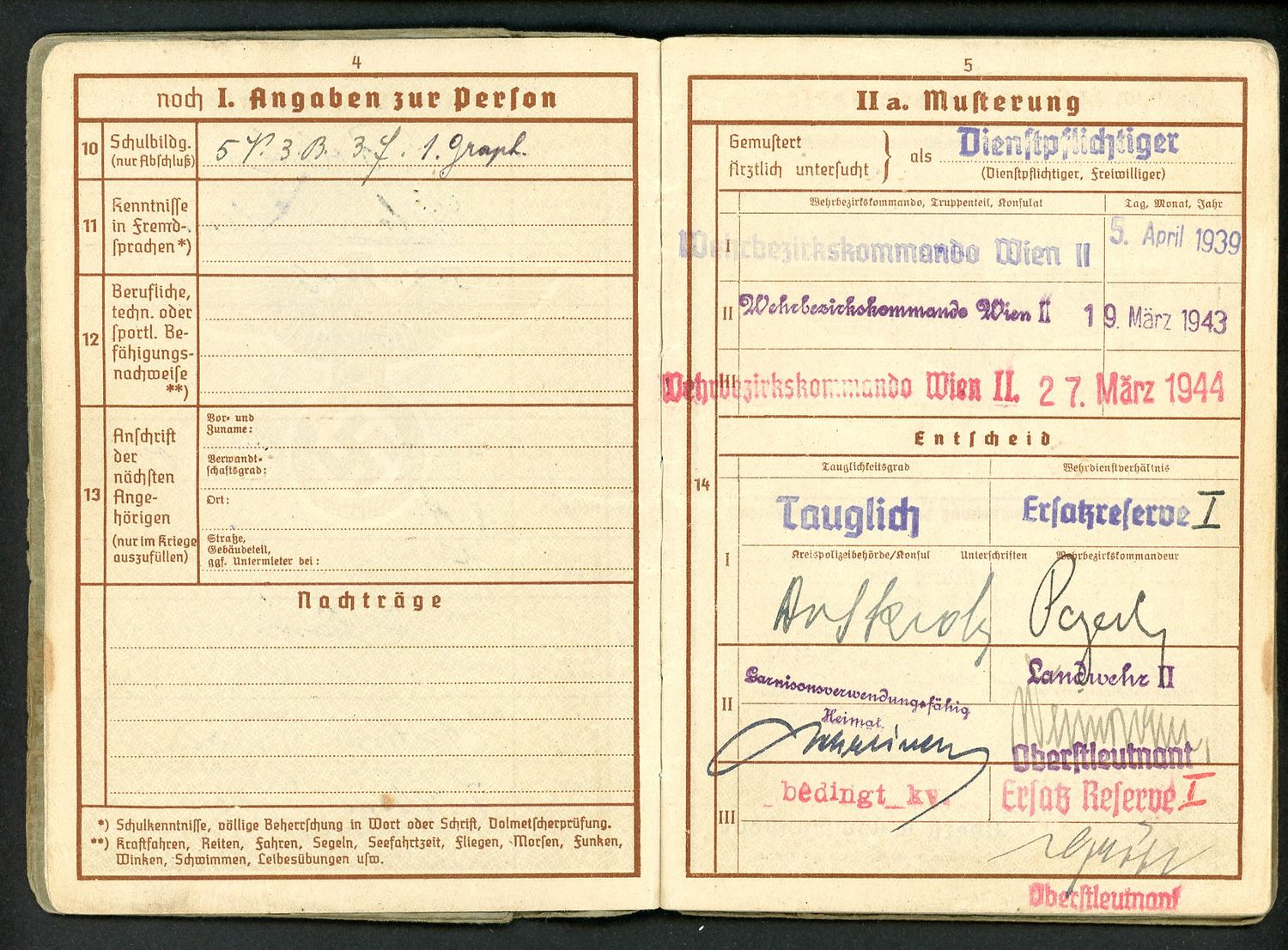 FACEBOOK AUCTION - German WW2 Wehrpass, 2nd Pattern, Franz Bolek, A *