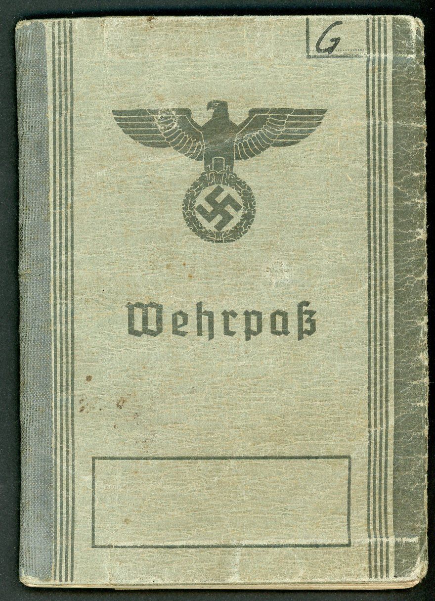 FACEBOOK AUCTION - German WW2 Wehrpass, 2nd Pattern, Bruno Grapengeter, Born in Kiel,  * B