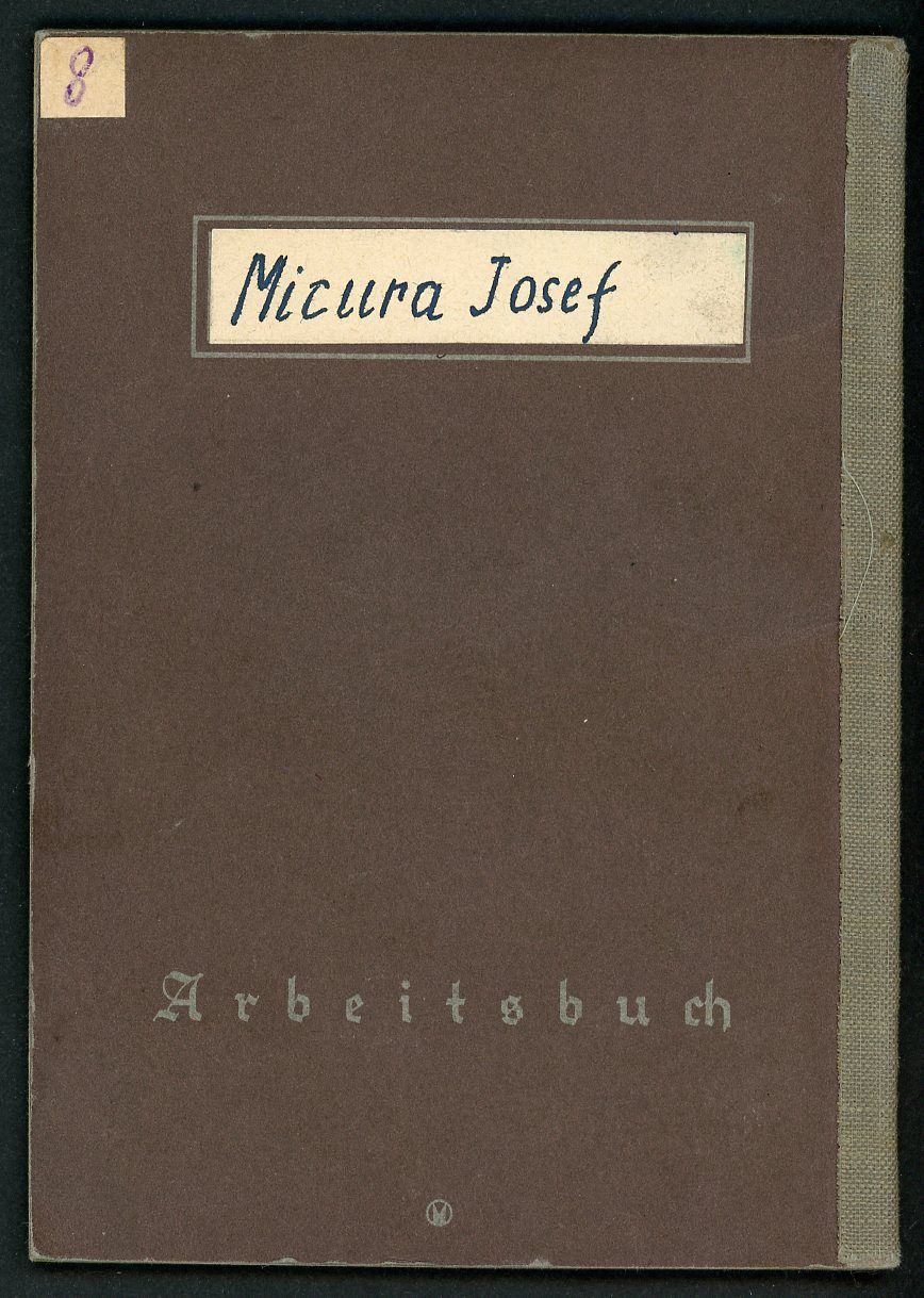 FACEBOOK AUCTION - German Third Reich Arbeitsbuch, 2nd Pattern, Josef Micura, Fliegerhorstkommandantur Markersdorf *