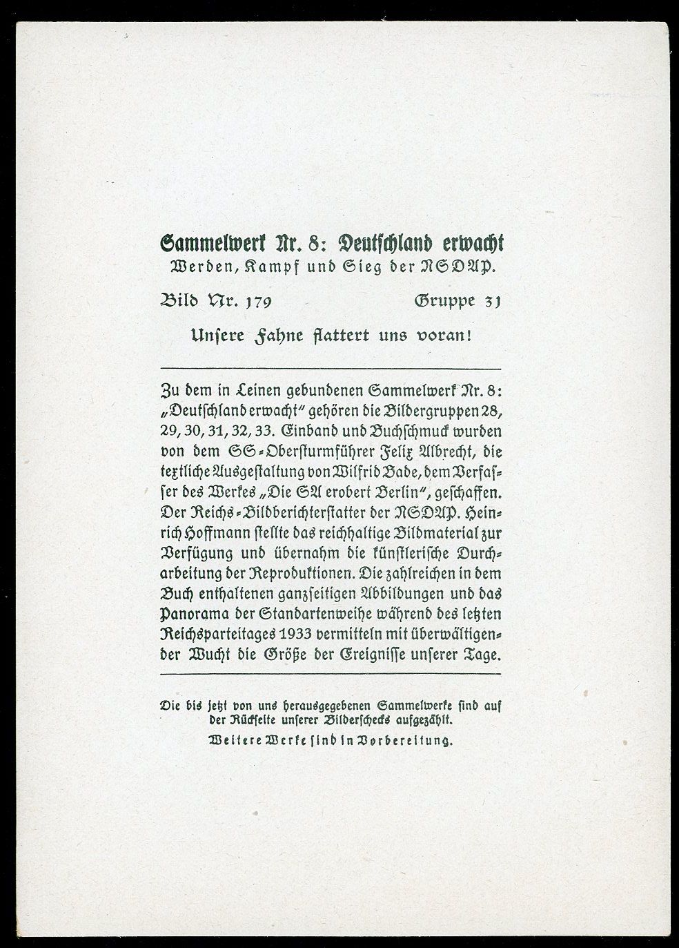 FACEBOOK AUCTION - Deutschland Erwacht Album Photo - German Man w/ Massive Swaz Hakenkreuz Flag