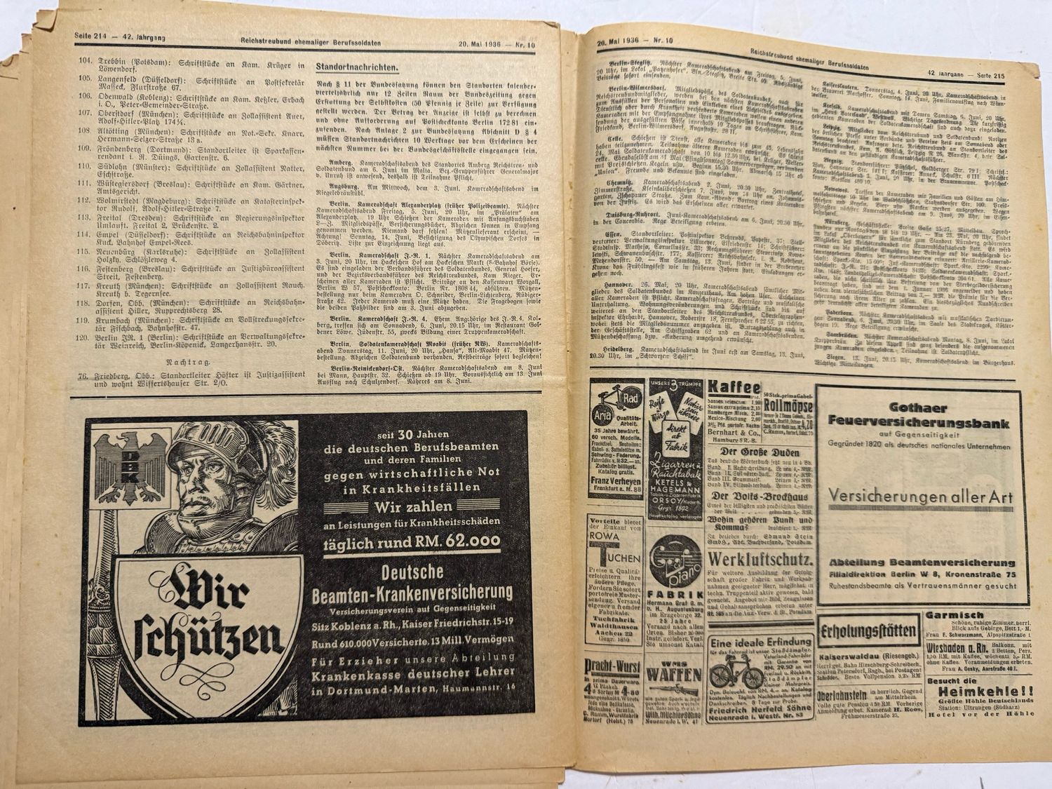 FACEBOOK AUCTION - Rare German Soldatenbund NS Reichskriegerbund Veteran&#39;s Magazine 1936 NSRKB