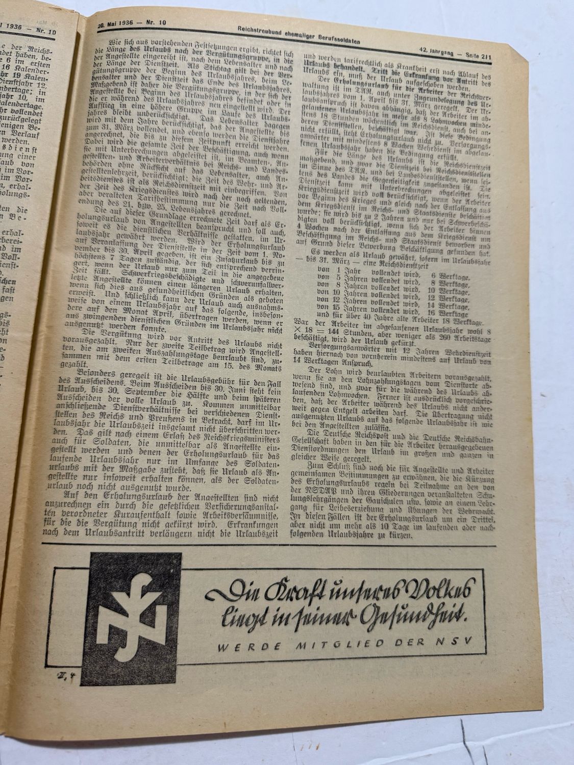 FACEBOOK AUCTION - Rare German Soldatenbund NS Reichskriegerbund Veteran&#39;s Magazine 1936 NSRKB