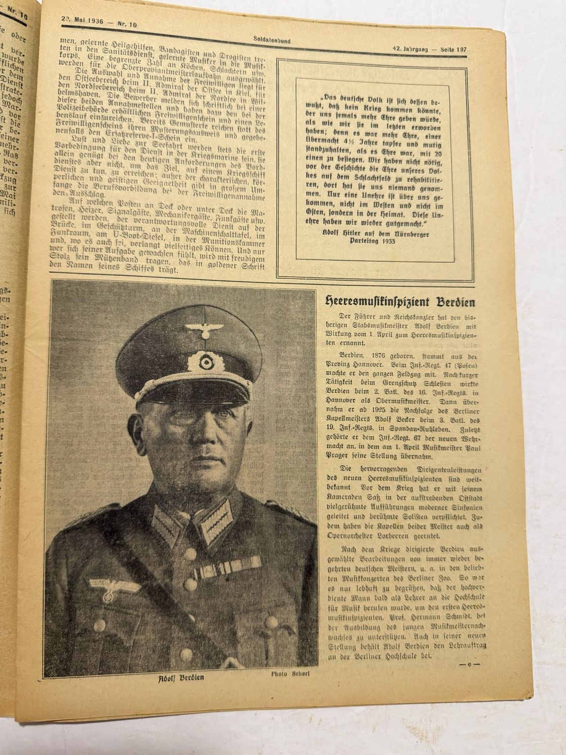 FACEBOOK AUCTION - Rare German Soldatenbund NS Reichskriegerbund Veteran&#39;s Magazine 1936 NSRKB