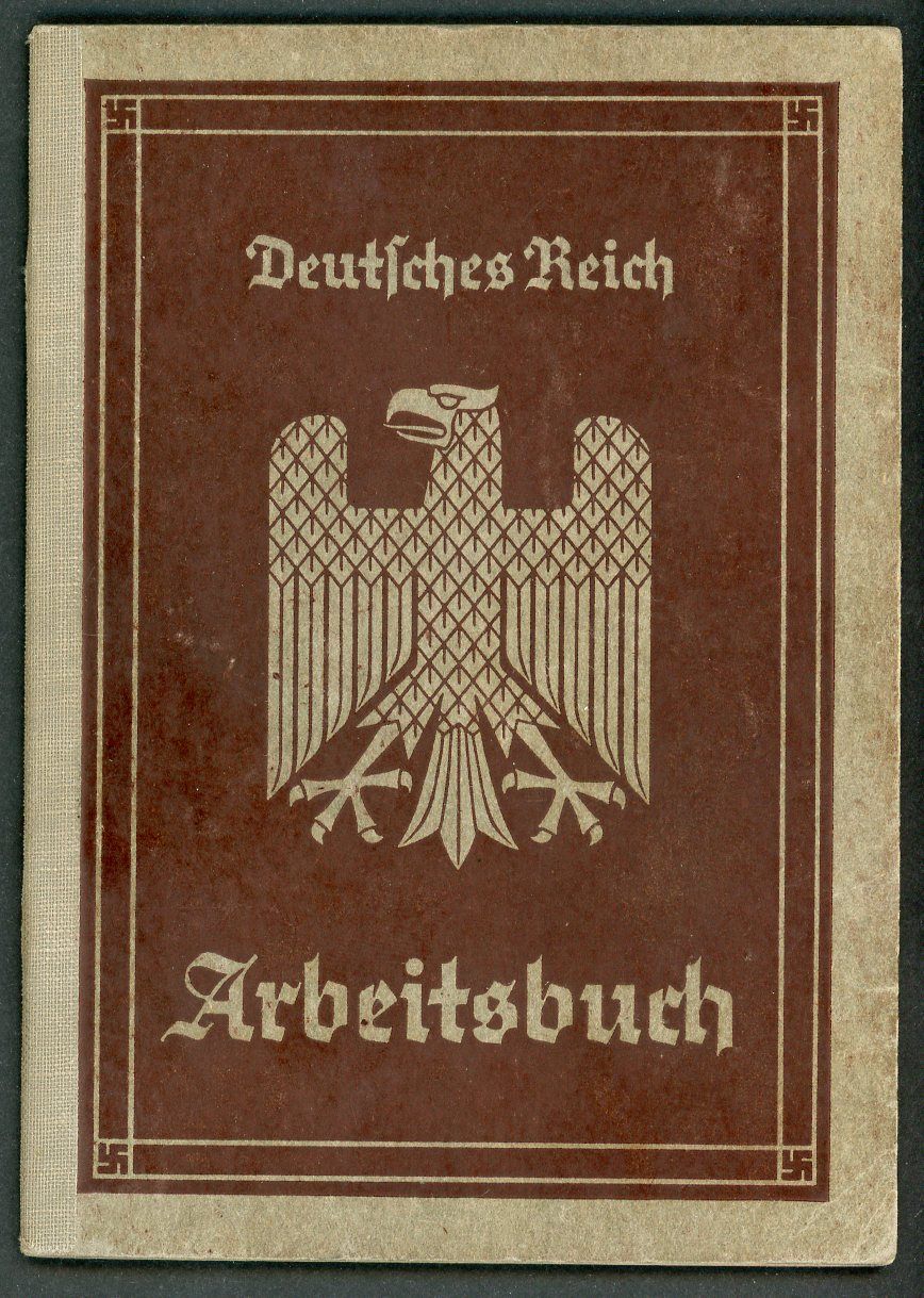 FACEBOOK AUCTION - German Third Reich Arbeitsbuch, Truck Driver For Frigidaire, Various Bread Bakeries, Fliegerhorst Berlin, 8 Job Entries