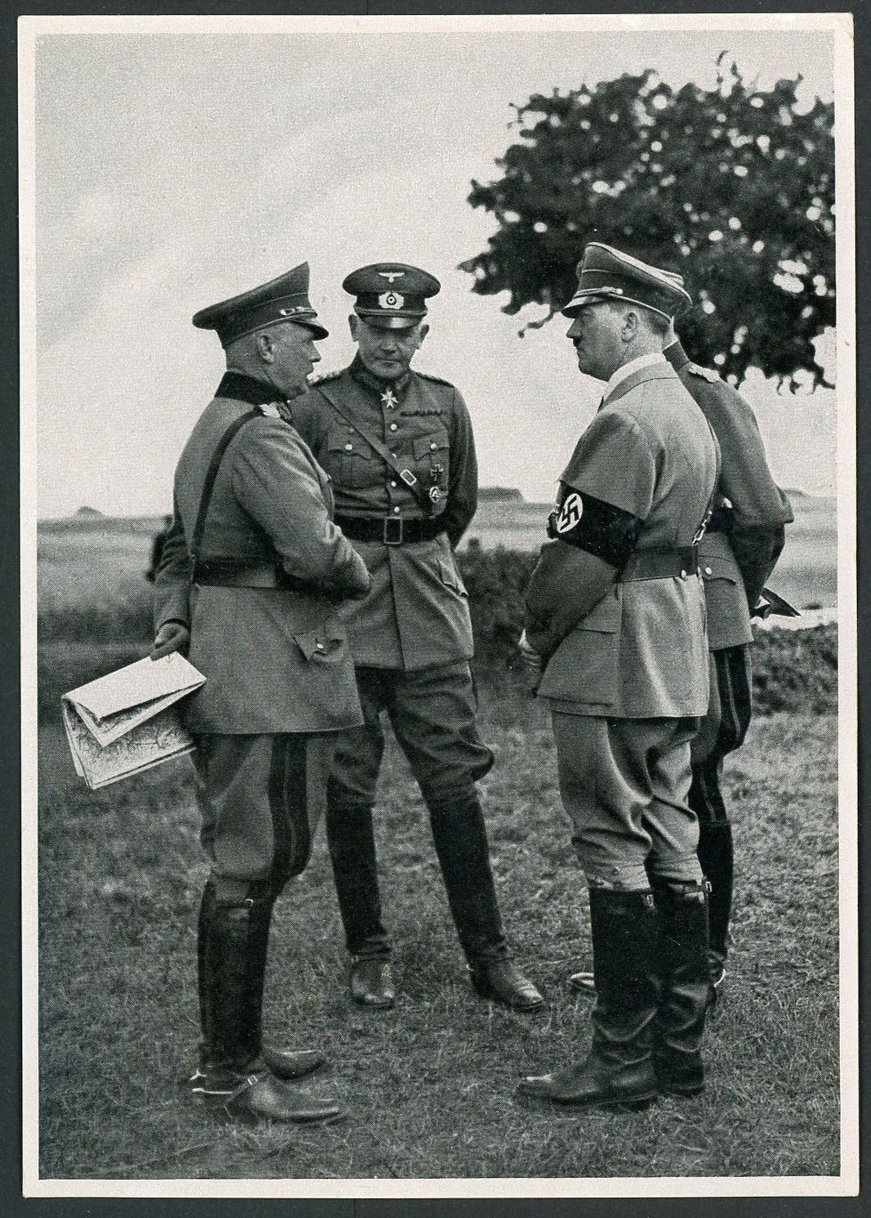 FACEBOOK AUCTION - Third Reich Photo - Adolf H!tler Meeting w/ Generals Blomberg and Fritsch