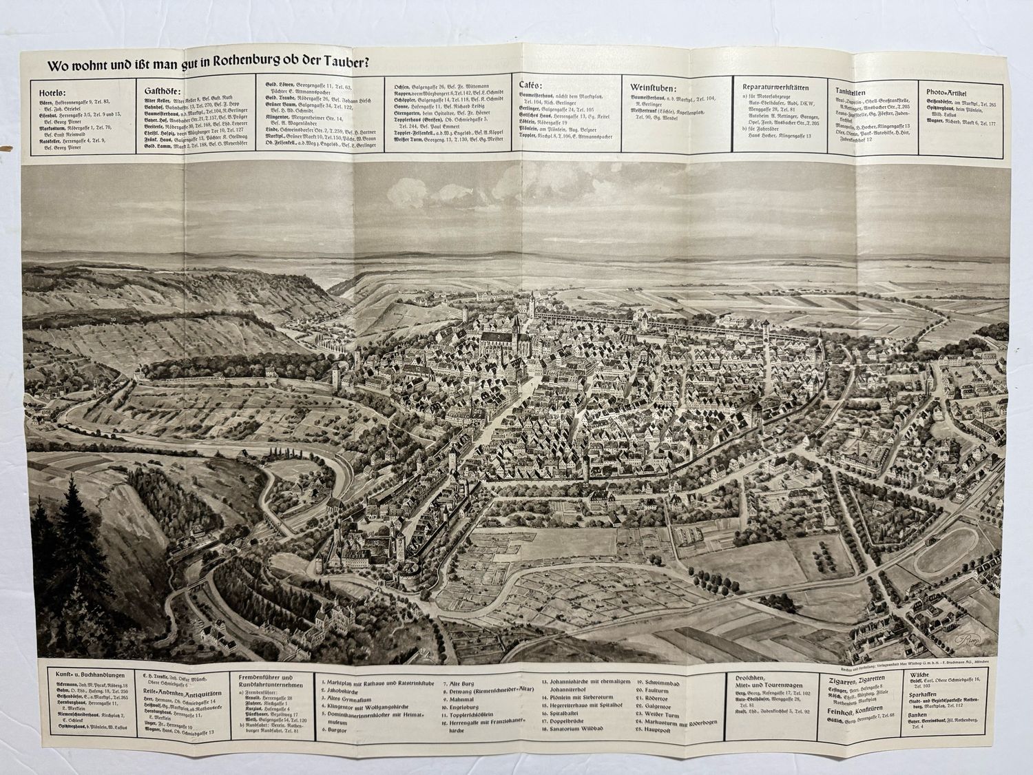 FACEBOOK AUCTION - German Third Reich Tourist Map From 1938 For Rothenburg o.d. Tauber with Image of Swaz Eagle Monument For The NSDAP Cause!