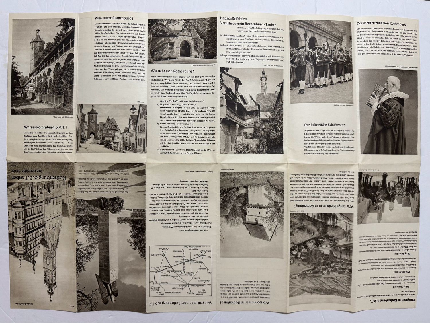 FACEBOOK AUCTION - German Third Reich Tourist Map From 1938 For Rothenburg o.d. Tauber with Image of Swaz Eagle Monument For The NSDAP Cause!