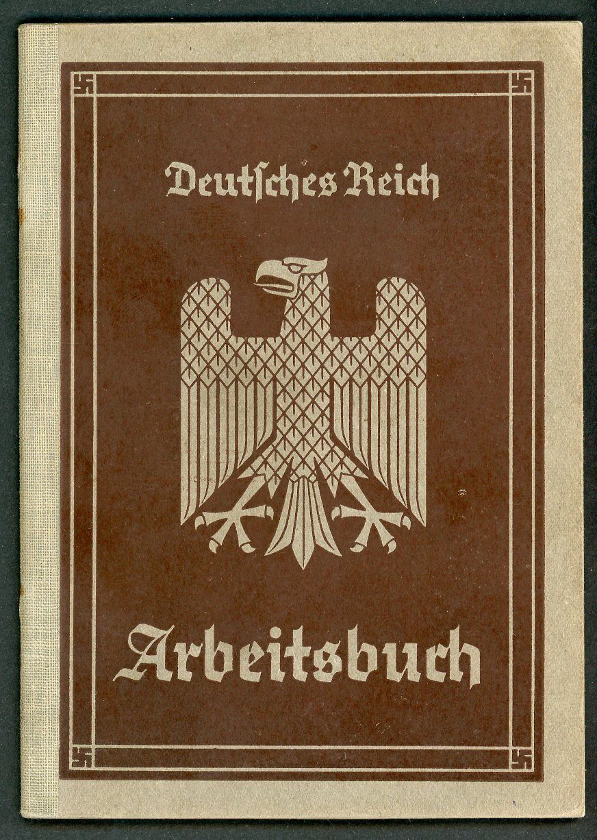FACEBOOK AUCTION - German Third Reich Arbeitsbuch For Jorgen Kleinschmidt, Locksmith, Also Notation For Flight School