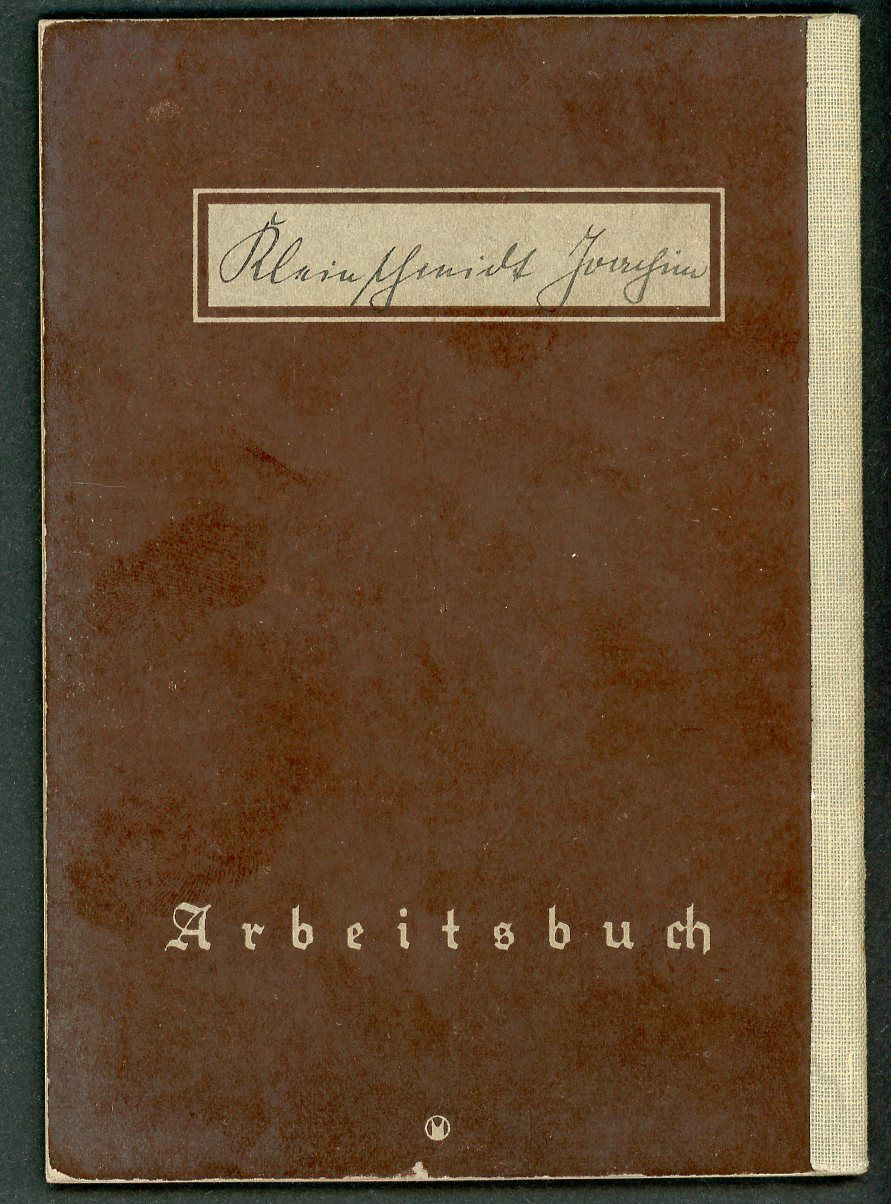 FACEBOOK AUCTION - German Third Reich Arbeitsbuch For Jorgen Kleinschmidt, Locksmith, Also Notation For Flight School