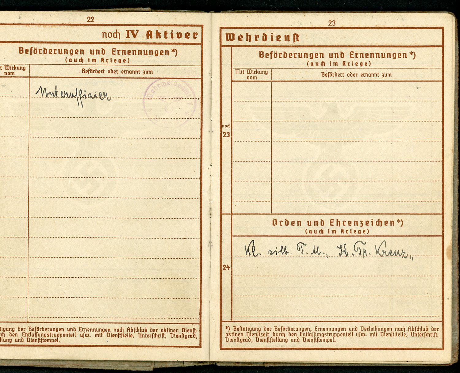 FACEBOOK AUCTION - German WW2 Wehrpass For Austrian Man, 2nd Pattern, WW1 Veteran, 2 Awards, NCO, Electrical Engineer,  A*