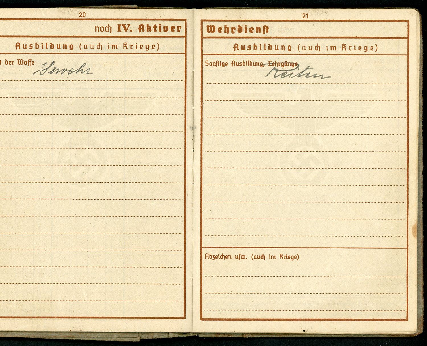 FACEBOOK AUCTION - German WW2 Wehrpass For Austrian Man, 2nd Pattern, WW1 Veteran, 2 Awards, NCO, Electrical Engineer,  A*
