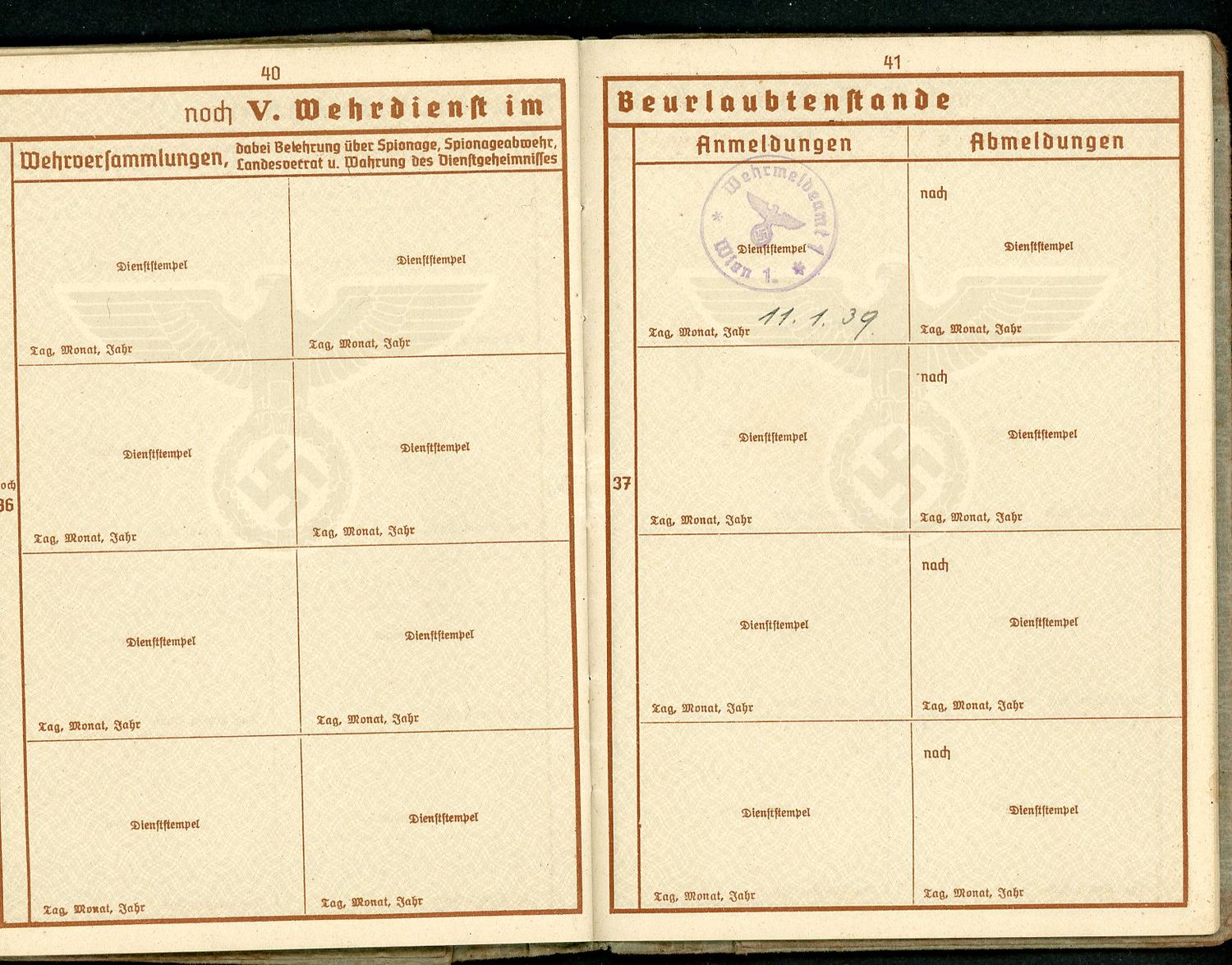 FACEBOOK AUCTION - German WW2 Wehrpass For Austrian Man, 2nd Pattern, WW1 Veteran, 2 Awards, NCO, Electrical Engineer,  A*