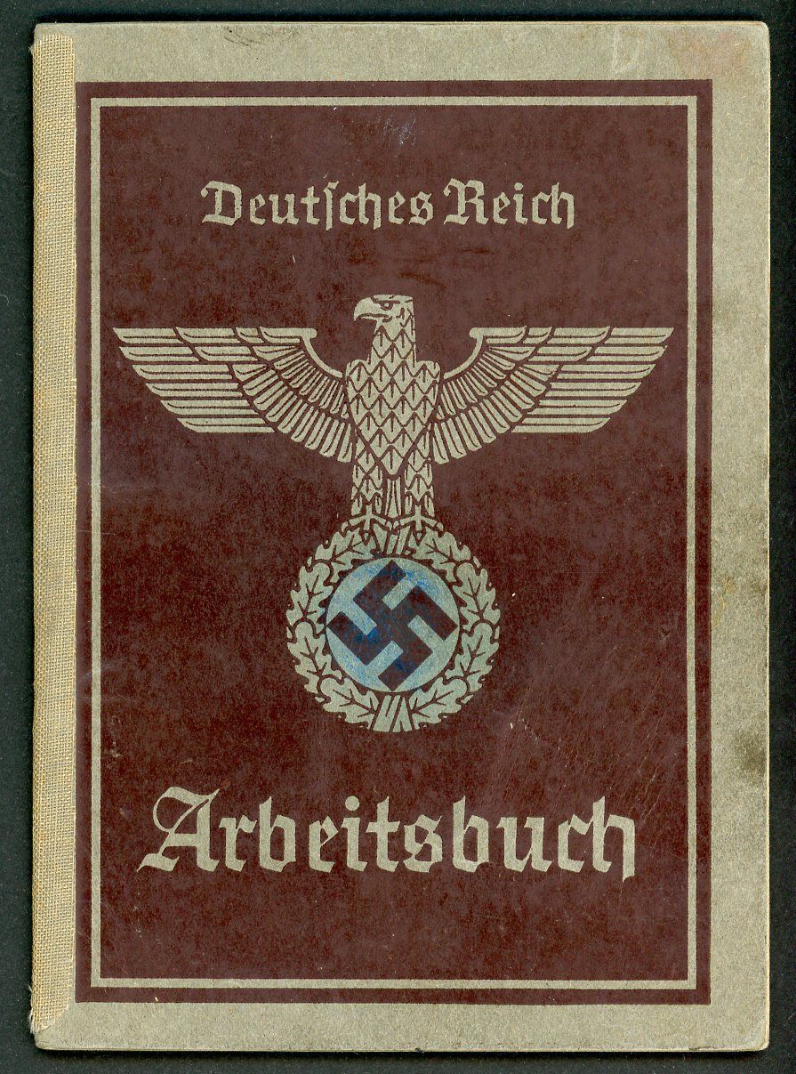 FACEBOOK AUCTION - German WW2 Arbeitsbuch For 17 Year Old Metal Worker, Later Deutsche Reichsbahn, A *