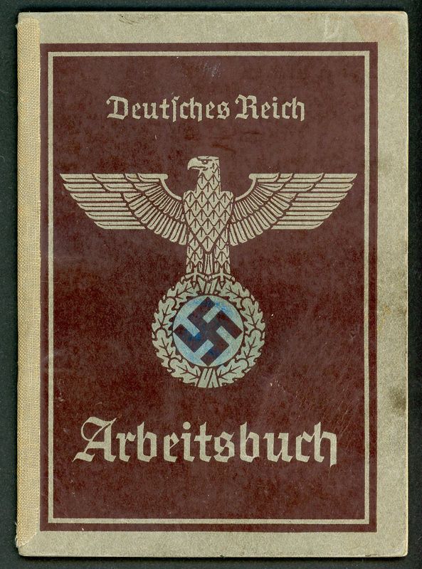 FACEBOOK AUCTION - German WW2 Arbeitsbuch For 17 Year Old Metal Worker, Later Deutsche Reichsbahn, A *