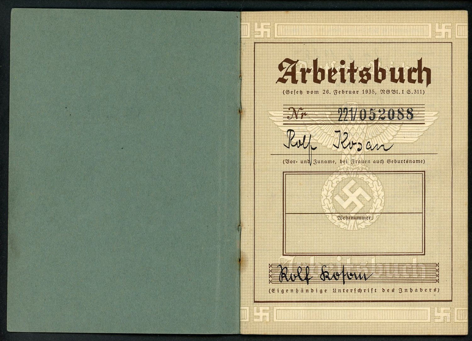 FACEBOOK AUCTION - German WW2 Arbeitsbuch For 13 Year Old Working In Paint Factory, War Year 1940, B*