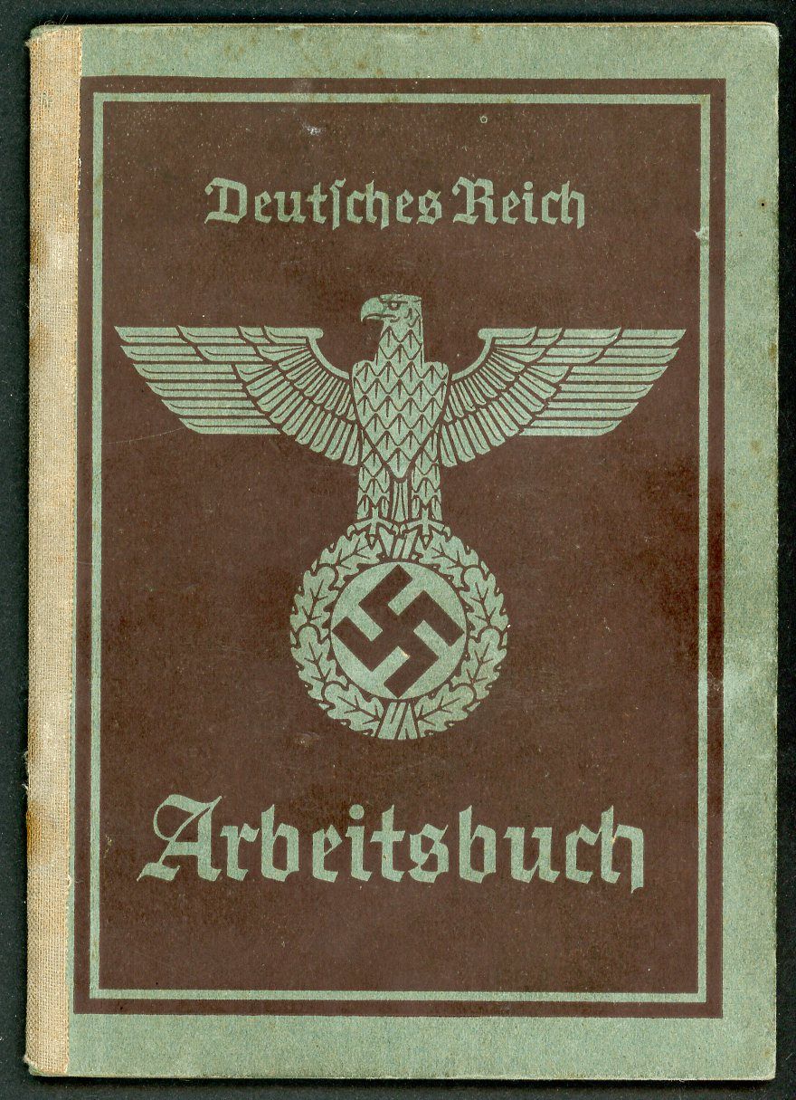 FACEBOOK AUCTION - German WW2 Arbeitsbuch For 13 Year Old Working In Paint Factory, War Year 1940, B*