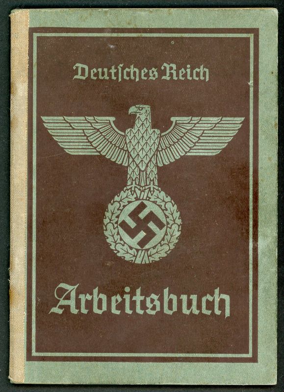 FACEBOOK AUCTION - German WW2 Arbeitsbuch For 13 Year Old Working In Paint Factory, War Year 1940, B*