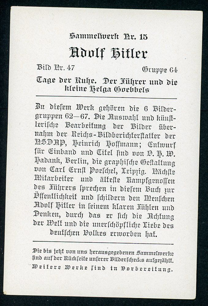 FACEBOOK AUCTION - German 3rd Reich Photo - Adolf H!tler And Baby Girl Helga Goebbels