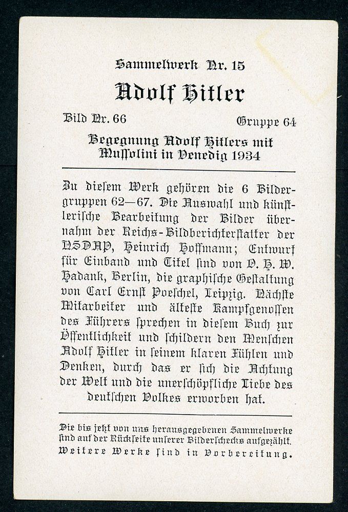 FACEBOOK AUCTION - German 3rd Reich Photo - Adolf H!tler And Italian Leader Benito Mussolini
