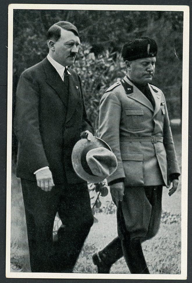 FACEBOOK AUCTION - German 3rd Reich Photo - Adolf H!tler And Italian Leader Benito Mussolini