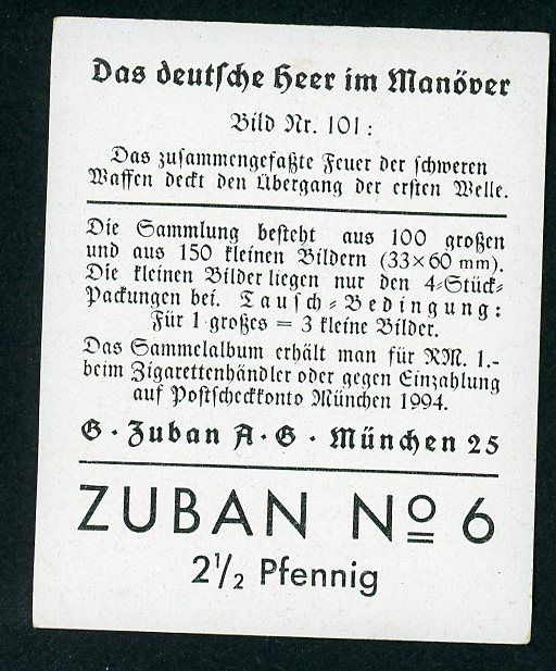 FACEBOOK AUCTION - Deutsche Heer Im Manover Cigarette Card - German Machine Gun Team In Action + Infantry Support, German Army On Maneuvers Series!
