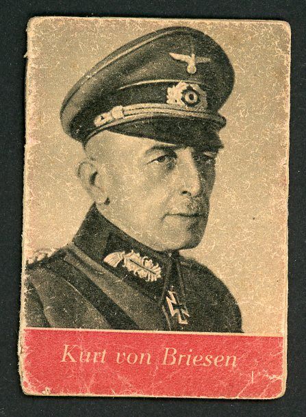 FACEBOOK AUCTION - German WW2 Army General Kurt von Briesen Knights Cross Mini Booklet From WHW Tag Der Wehrmacht 1942/43