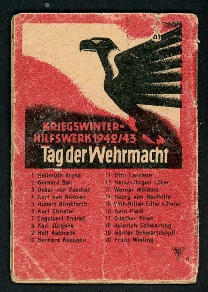 FACEBOOK AUCTION - German WW2 Army General Kurt von Briesen Knights Cross Mini Booklet From WHW Tag Der Wehrmacht 1942/43