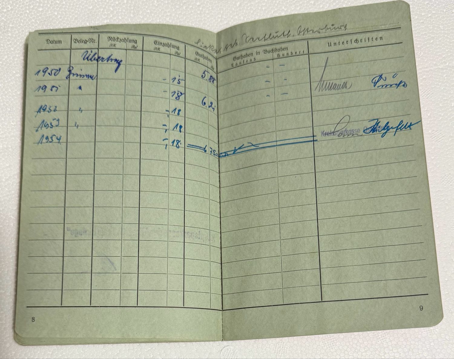 FACEBOOK AUCTION - German Bank Savings Account Book Used From 1942 Through 1954 Deutsches Sparkassenbuch Der Altmark Osterburg