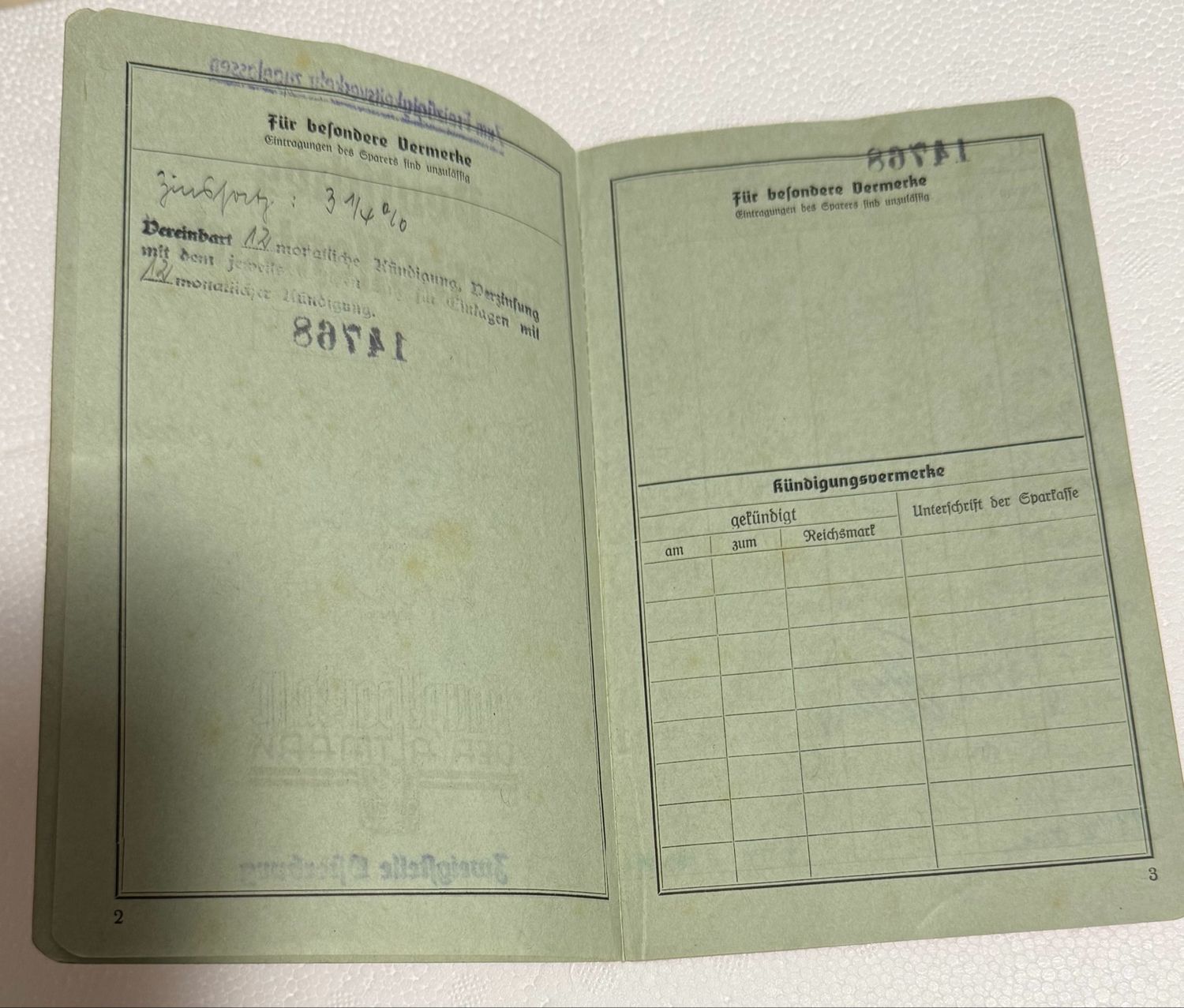 FACEBOOK AUCTION - German Bank Savings Account Book Used From 1942 Through 1954 Deutsches Sparkassenbuch Der Altmark Osterburg