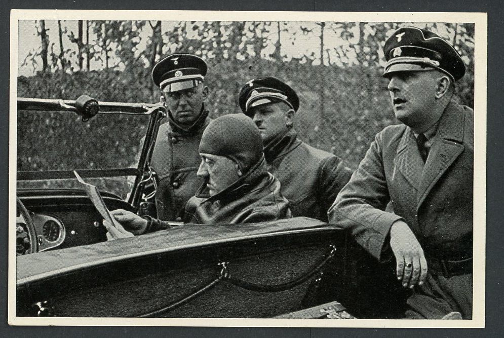 FACEBOOK AUCTION - German 3rd Reich Photo - Adolf H!tler In Convertible Car + SS Gruppenfuhrer Sepp Dietrich &amp; Other SS Officers