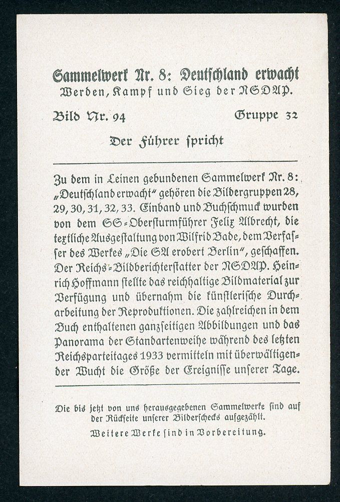 FACEBOOK AUCTION - German 3rd Reich Photo - Adolf H!tler In Full Pose Before Speech, Arms Crossed, Partei Swaz Armband
