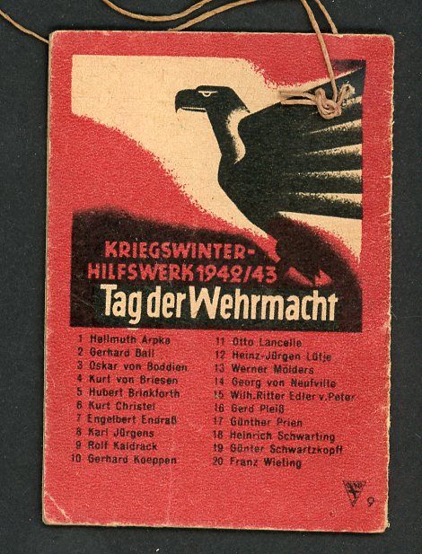 FACEBOOK AUCTION - German WW2 Luftwaffe Ace Hauptmann Rolf Kaldruck Knights Cross Mini Booklet From WHW Tag Der Wehrmacht 1942/43
