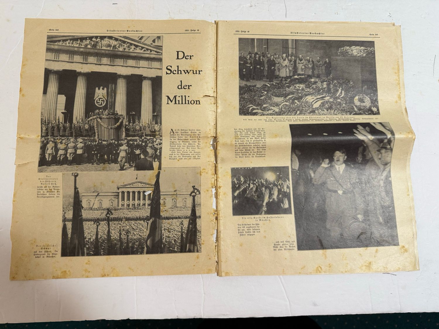 FACEBOOK AUCTION - March 1934 illustrated Observer Magazine - Images of Adolf, Himmler, Flags, Great Advertisements, Cars, SA Men &amp; More!