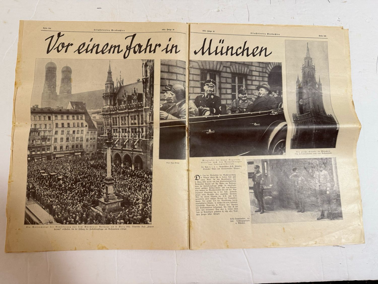 FACEBOOK AUCTION - March 1934 illustrated Observer Magazine - Images of Adolf, Himmler, Flags, Great Advertisements, Cars, SA Men &amp; More!