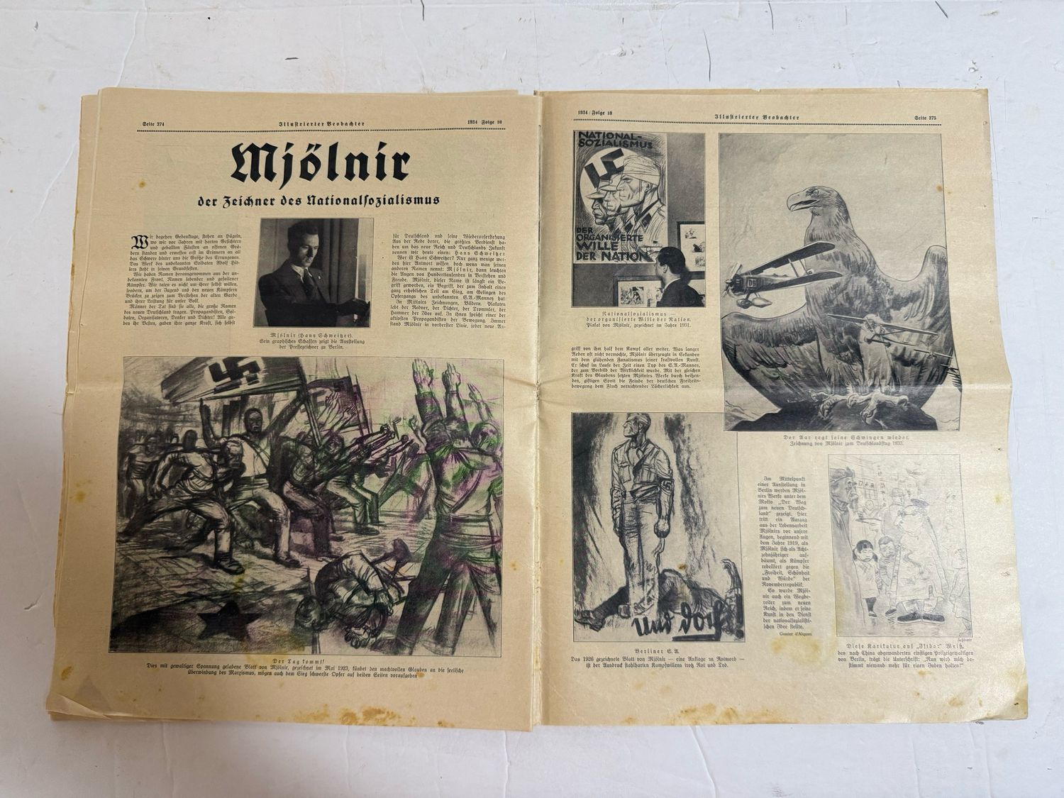 FACEBOOK AUCTION - March 1934 illustrated Observer Magazine - Images of Adolf, Himmler, Flags, Great Advertisements, Cars, SA Men &amp; More!