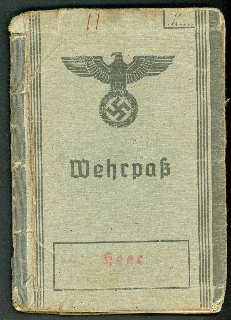 FACEBOOK AUCTION - German WW2 Wehrpass For WW1 And WW2 Veteran, 2nd Pattern *