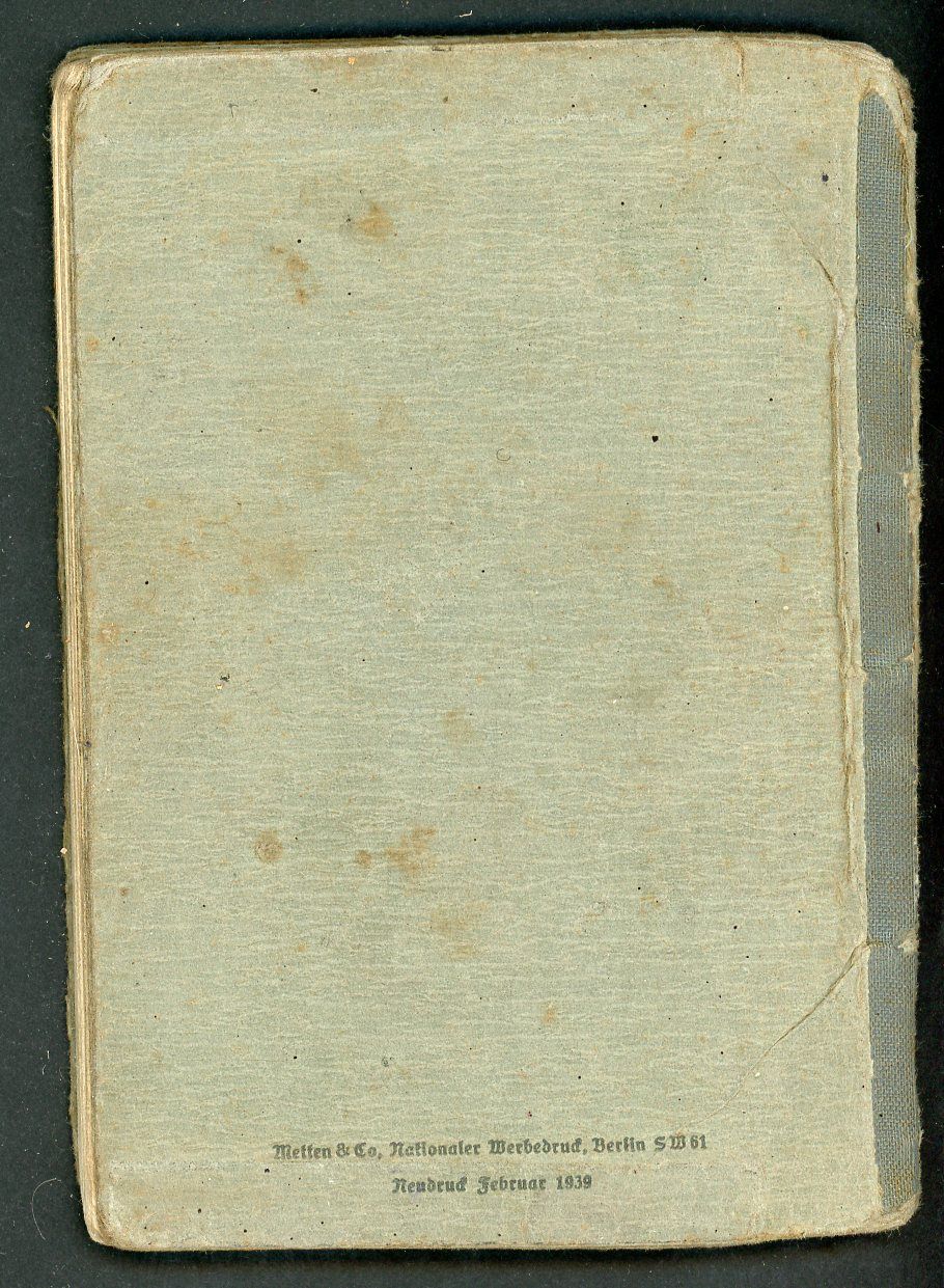 FACEBOOK AUCTION - German WW2 Wehrpass For WW1 And WW2 Veteran, 2nd Pattern *