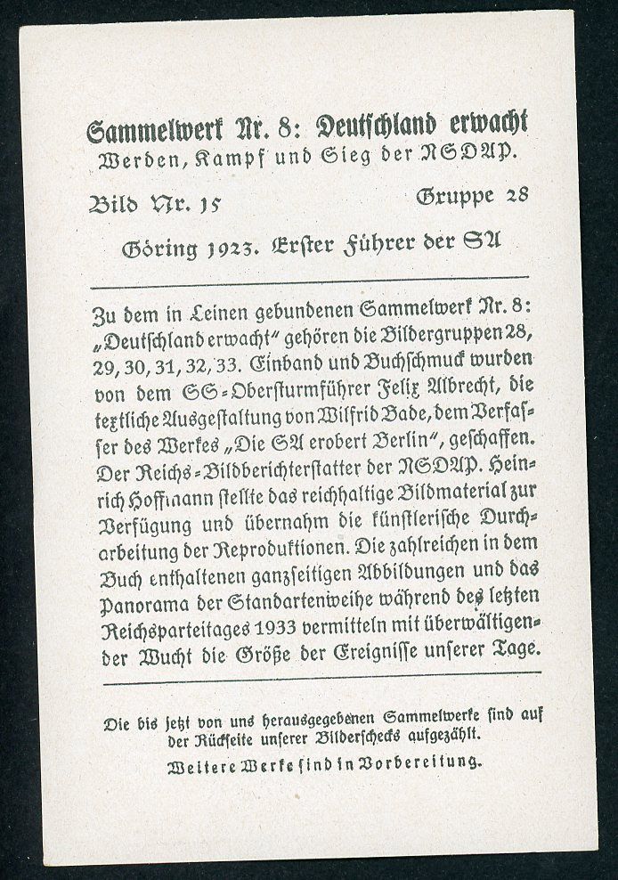 FACEBOOK AUCTION - 1923 Portrait of Hermann Goring in Helmet, Pour le Merite Medal, Leather Coat with Swaz Armband While Leader of The SA Sturmabteilung