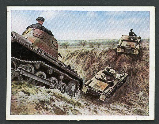 FACEBOOK AUCTION - German 3rd Reich Cigarette Card, Panzer Tank Convoy On The Move