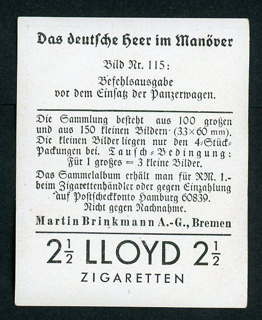 FACEBOOK AUCTION - Deutsche Heer Im Manover Cigarette Card - Panzer Tank Officer Field Meeting With Recon Officers For Battle Planning, German Army On Maneuvers Series!