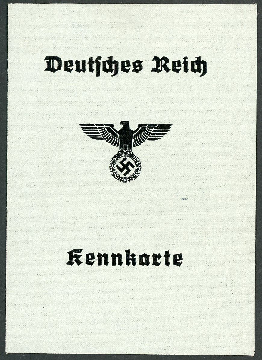 FACEBOOK AUCTION - Amazing German WW2 Kennkarte ID Card For an 18 Year Old Baron of Nobility.